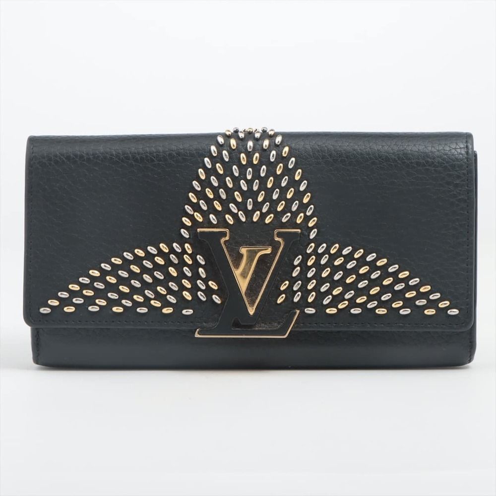 Louis Vuitton Taurillon Portefeuil Capucines Wallet Black